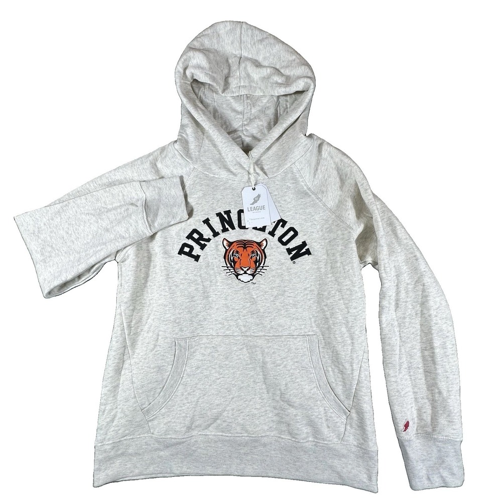 League Princeton Tigers NCAA Sweatshirt Hoodie Large Pullover Embroidered Gray
